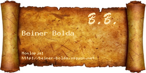 Beiner Bolda névjegykártya